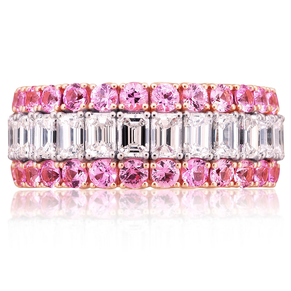Picchiotti - Xpandable™ Pink Sapphire and Diamond Eternity Ring in 18K Rose Gold - Jackson Hole Jewelry Company