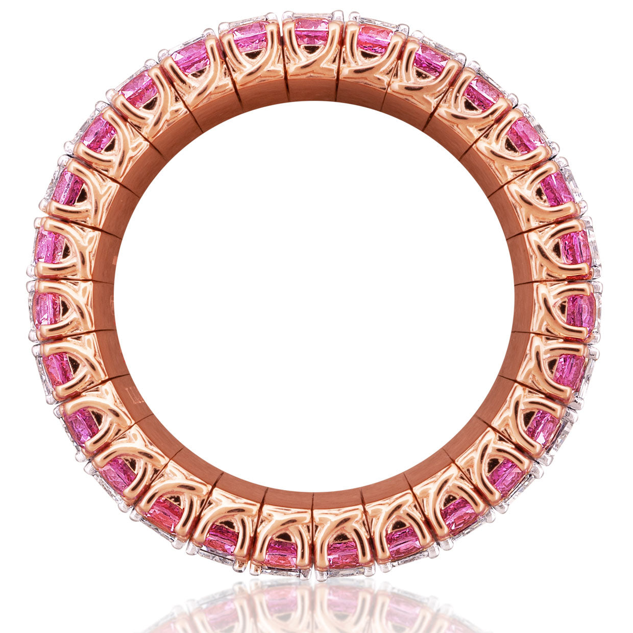 Picchiotti - Xpandable™ Pink Sapphire and Diamond Eternity Ring in 18K Rose Gold - Jackson Hole Jewelry Company