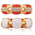 Picchiotti - Xpandable™ Red Coral, White Ceramic & Diamond Ring in 18K Rose Gold - Jackson Hole Jewelry Company