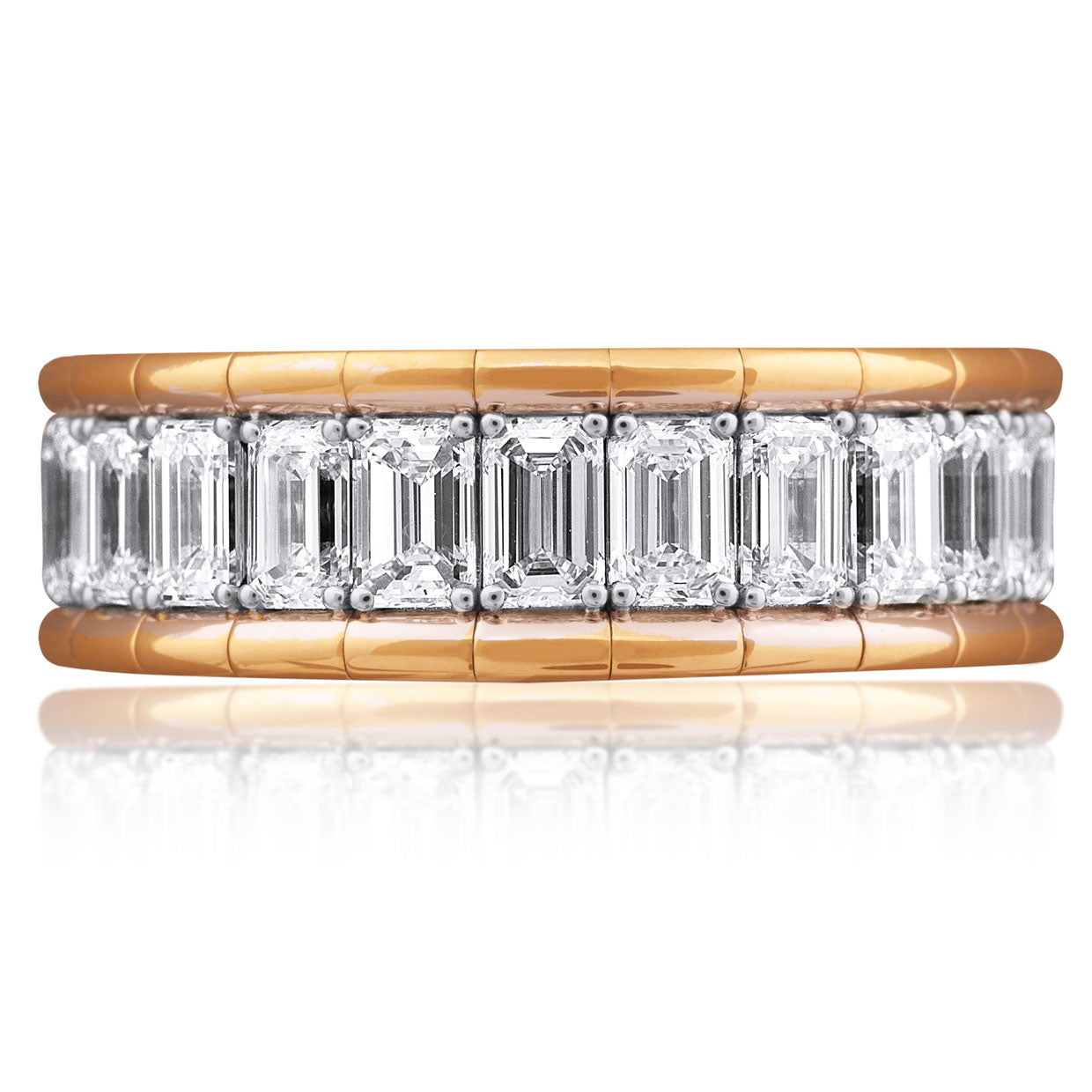 Picchiotti - Xpandable™ Emerald-Cut Diamond Eternity Band in 18K Yellow Gold - Jackson Hole Jewelry Company