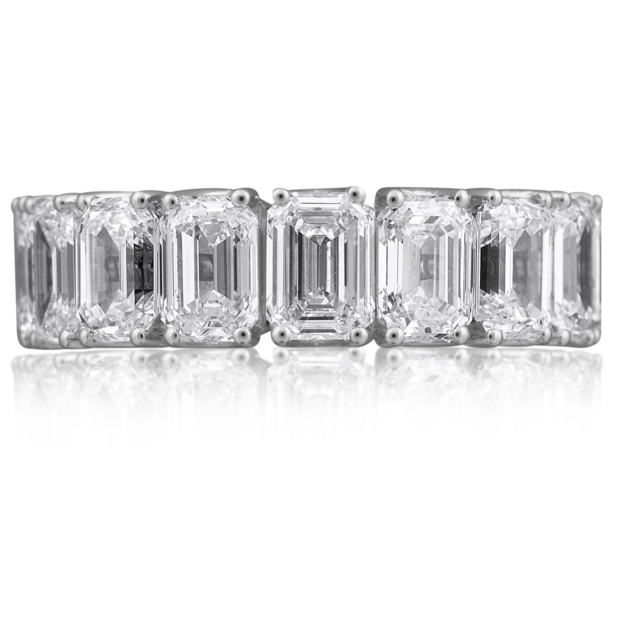 Picchiotti - Emerald-Cut Xpandable™ Diamond Eternity Ring in 18K White Gold - Jackson Hole Jewelry Company