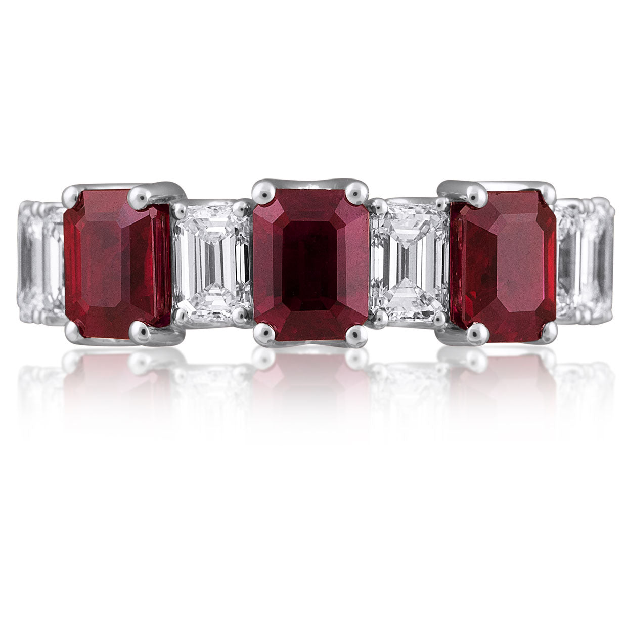 Picchiotti - Xpandable™ Octagonal Ruby and White Diamond Ring in 18K White Gold - Jackson Hole Jewelry Company