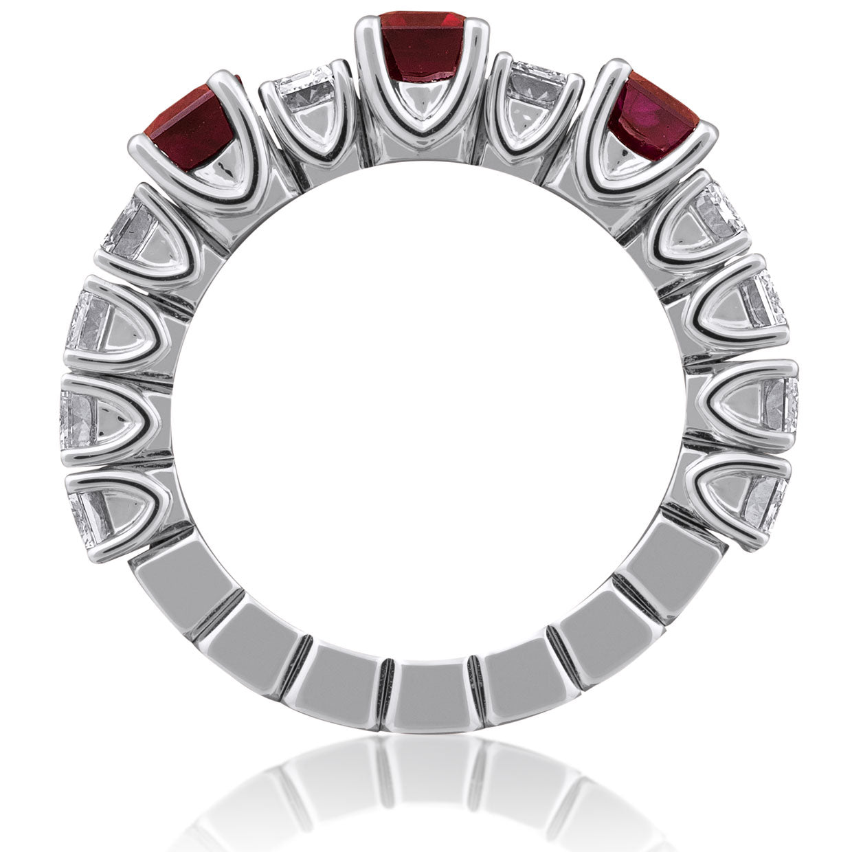 Picchiotti - Xpandable™ Octagonal Ruby and White Diamond Ring in 18K White Gold - Jackson Hole Jewelry Company