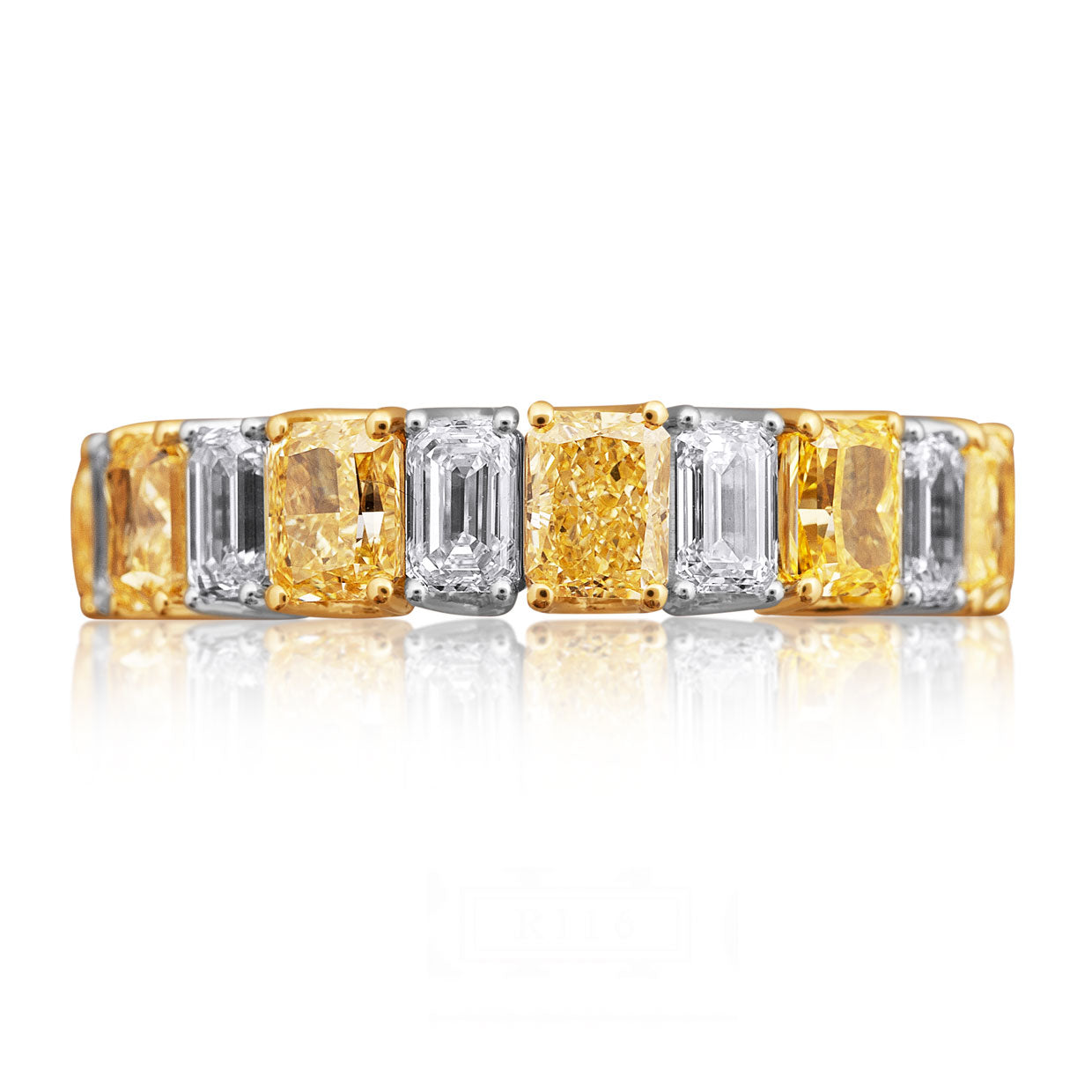 Picchiotti Xpandable™ Fancy Yellow and White Diamond Ring in 18K White and Yellow Gold 8.32 cttw - Jackson Hole Jewelry Company
