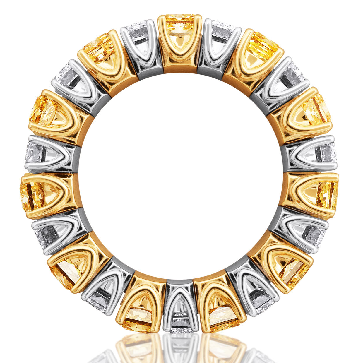 Picchiotti Xpandable™ Fancy Yellow and White Diamond Ring in 18K White and Yellow Gold 8.32 cttw - Jackson Hole Jewelry Company