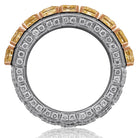 Picchiotti - Xpandable™ Baguette-Cut Fancy Yellow & White Diamond Half Way Ring in 18K White Gold - Jackson Hole Jewelry Company