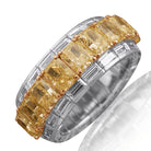 Picchiotti - Xpandable™ Baguette-Cut Fancy Yellow & White Diamond Half Way Ring in 18K White Gold - Jackson Hole Jewelry Company