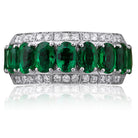 Picchiotti - Xpandable™ Oval-Cut Emerald and Diamond Ring in 18K White Gold - Jackson Hole Jewelry Company
