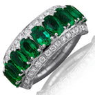 Picchiotti - Xpandable™ Oval-Cut Emerald and Diamond Ring in 18K White Gold - Jackson Hole Jewelry Company