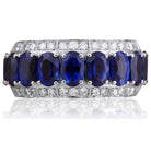 Picchiotti - Xpandable™ Oval Blue Sapphire and Diamond Half Way Ring in 18K White Gold - Jackson Hole Jewelry Company
