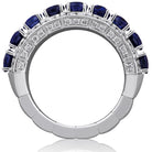 Picchiotti - Xpandable™ Oval Blue Sapphire and Diamond Half Way Ring in 18K White Gold - Jackson Hole Jewelry Company