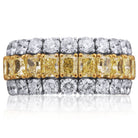 Picchiotti Xpandable™ Radiant Cut Fancy Yellow and White Diamond Eternity Band in 18K White Gold 10.01 cttw - Jackson Hole Jewelry Company