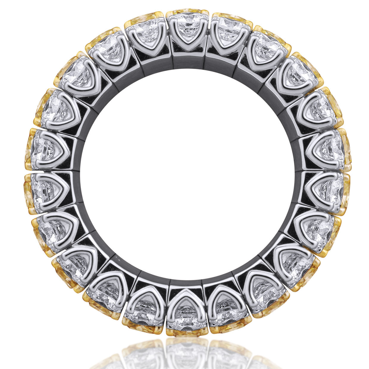 Picchiotti Xpandable™ Radiant Cut Fancy Yellow and White Diamond Eternity Band in 18K White Gold 10.01 cttw - Jackson Hole Jewelry Company
