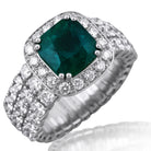 Picchiotti - Xpandable™ Emerald Ring with White Diamonds in 18K White Gold - Jackson Hole Jewelry Company