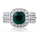 Picchiotti - Xpandable™ Emerald Ring with White Diamonds in 18K White Gold - Jackson Hole Jewelry Company