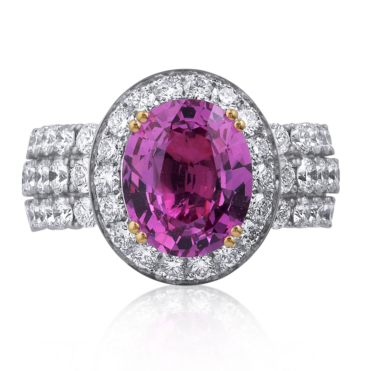 Picchiotti - Xpandable™ Oval Pink Sapphire & Diamond Ring in 18K White Gold - Jackson Hole Jewelry Company