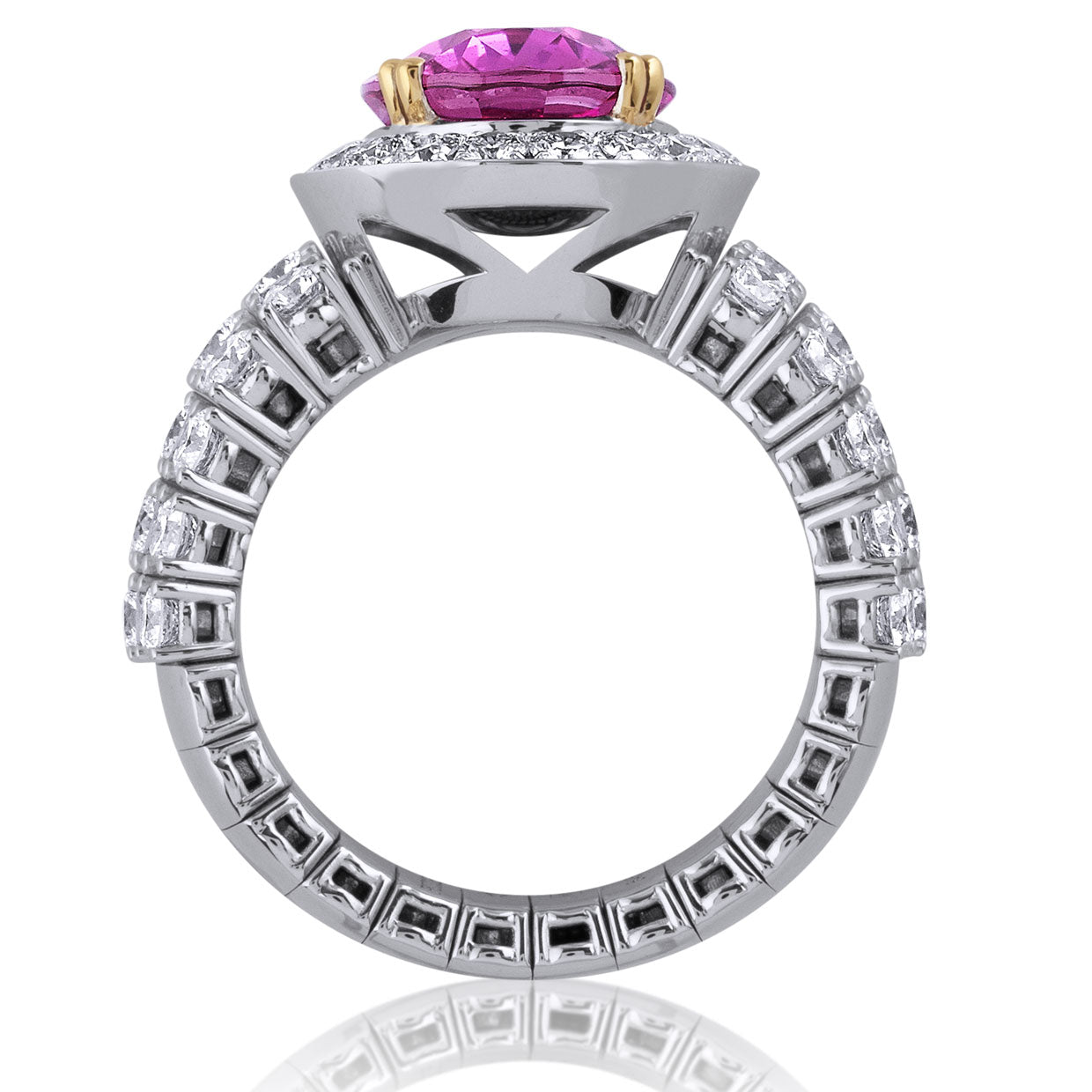 Picchiotti - Xpandable™ Oval Pink Sapphire & Diamond Ring in 18K White Gold - Jackson Hole Jewelry Company