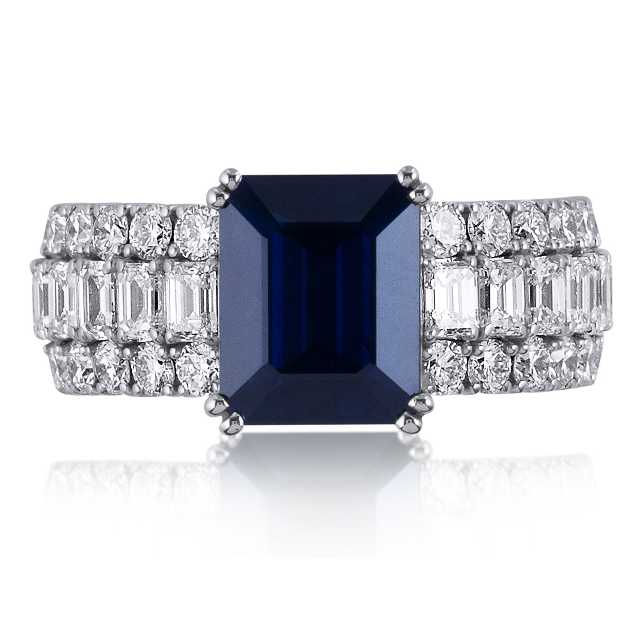 Picchiotti - Xpandable™ Octagonal Blue Sapphire and Diamond Ring in 18K White Gold - Jackson Hole Jewelry Company