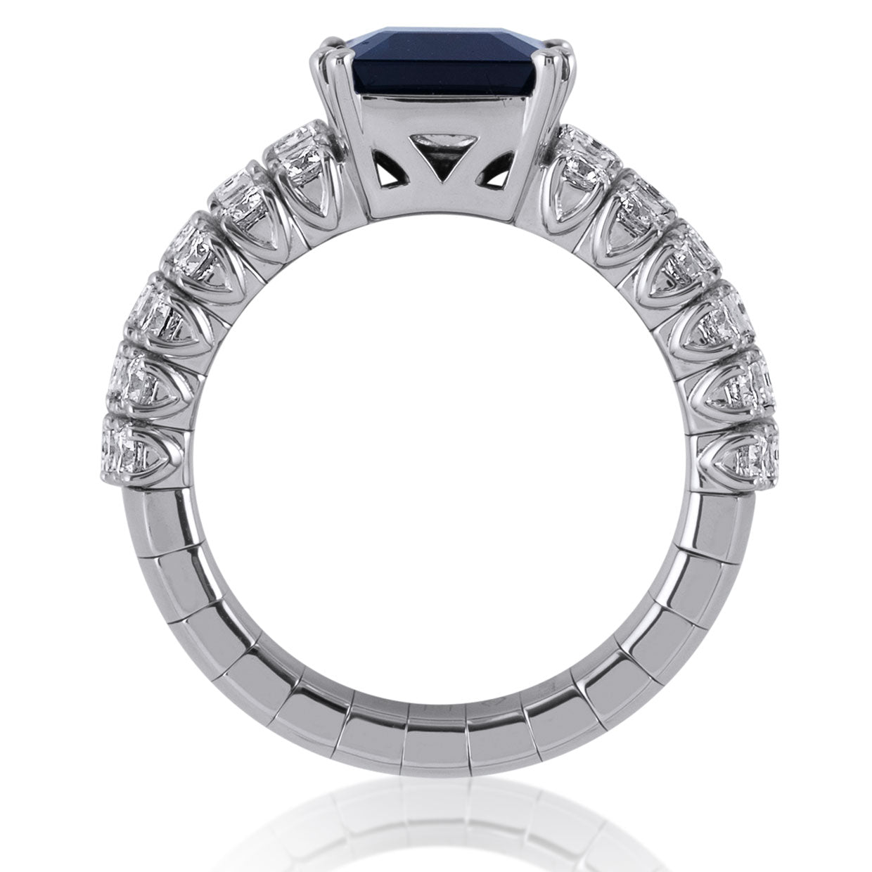 Picchiotti - Xpandable™ Octagonal Blue Sapphire and Diamond Ring in 18K White Gold - Jackson Hole Jewelry Company