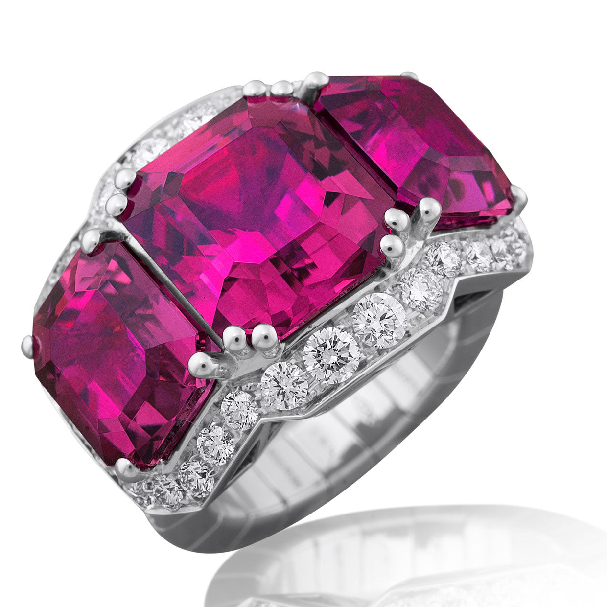 Picchiotti Xpandable™ Rumbell Ruby & Diamond Ring in 18K White Gold - Jackson Hole Jewelry Company