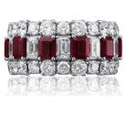 Picchiotti - Xpandable™ Octagonal Ruby and Diamond Ring in 18K White Gold - Jackson Hole Jewelry Company