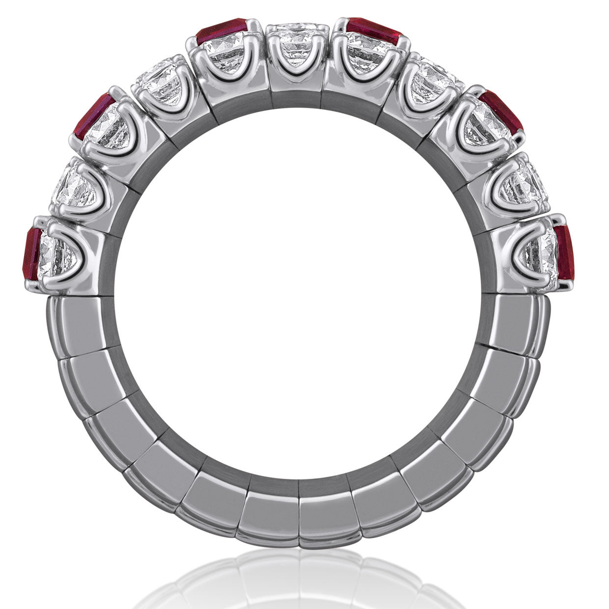 Picchiotti - Xpandable™ Octagonal Ruby and Diamond Ring in 18K White Gold - Jackson Hole Jewelry Company