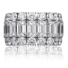 Picchiotti Xpandable™ Emerald Cut and Round Diamond Ring in 18K White Gold 17.68 cttw - Jackson Hole Jewelry Company