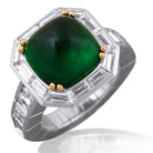 Picchiotti - Xpandable™ Sugar Loaf Emerald and Diamond Ring in 18K White Gold - Jackson Hole Jewelry Company