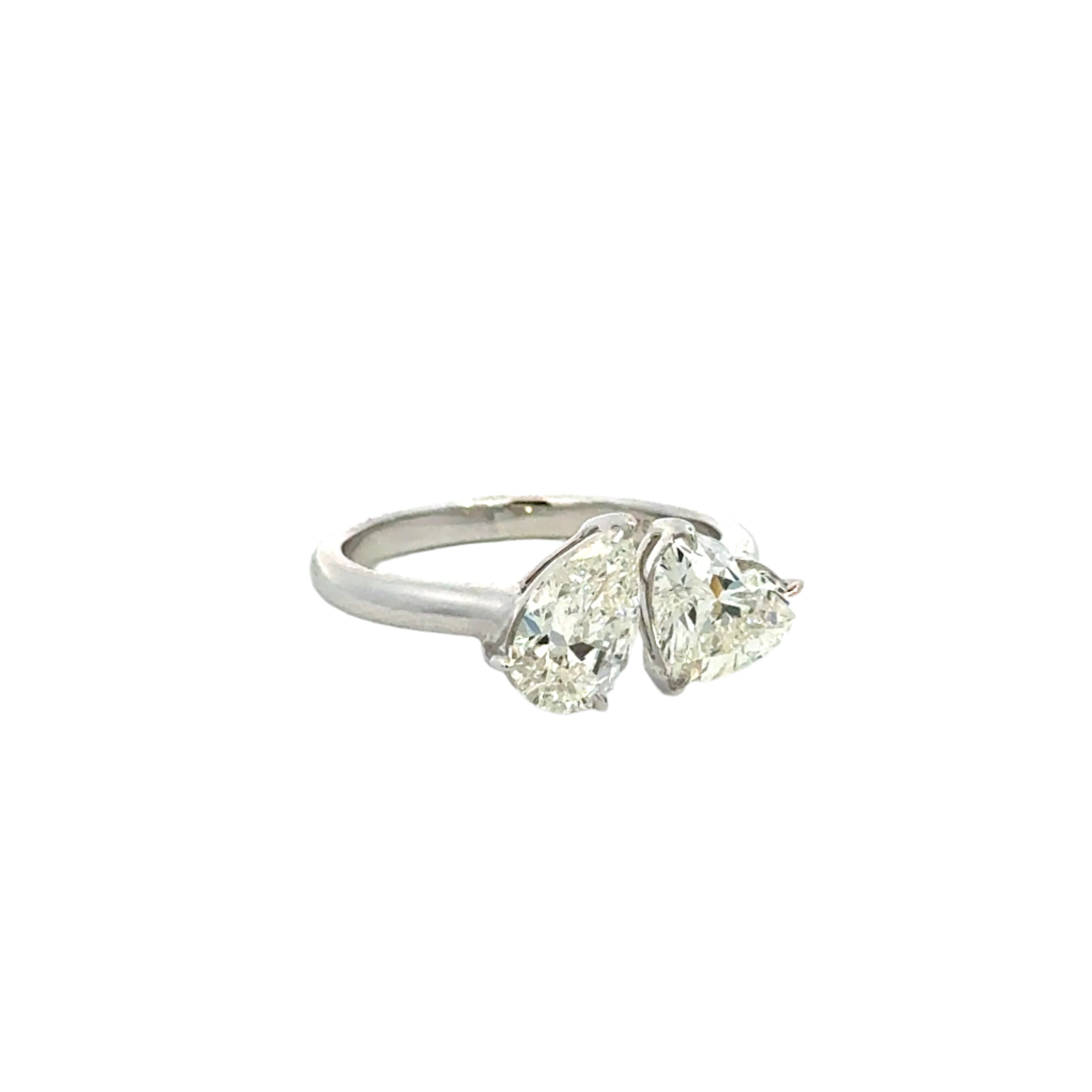 18K White Gold Pear & Heart Cut Diamond Ring – 2.06 Carats - Jackson Hole Jewelry Company