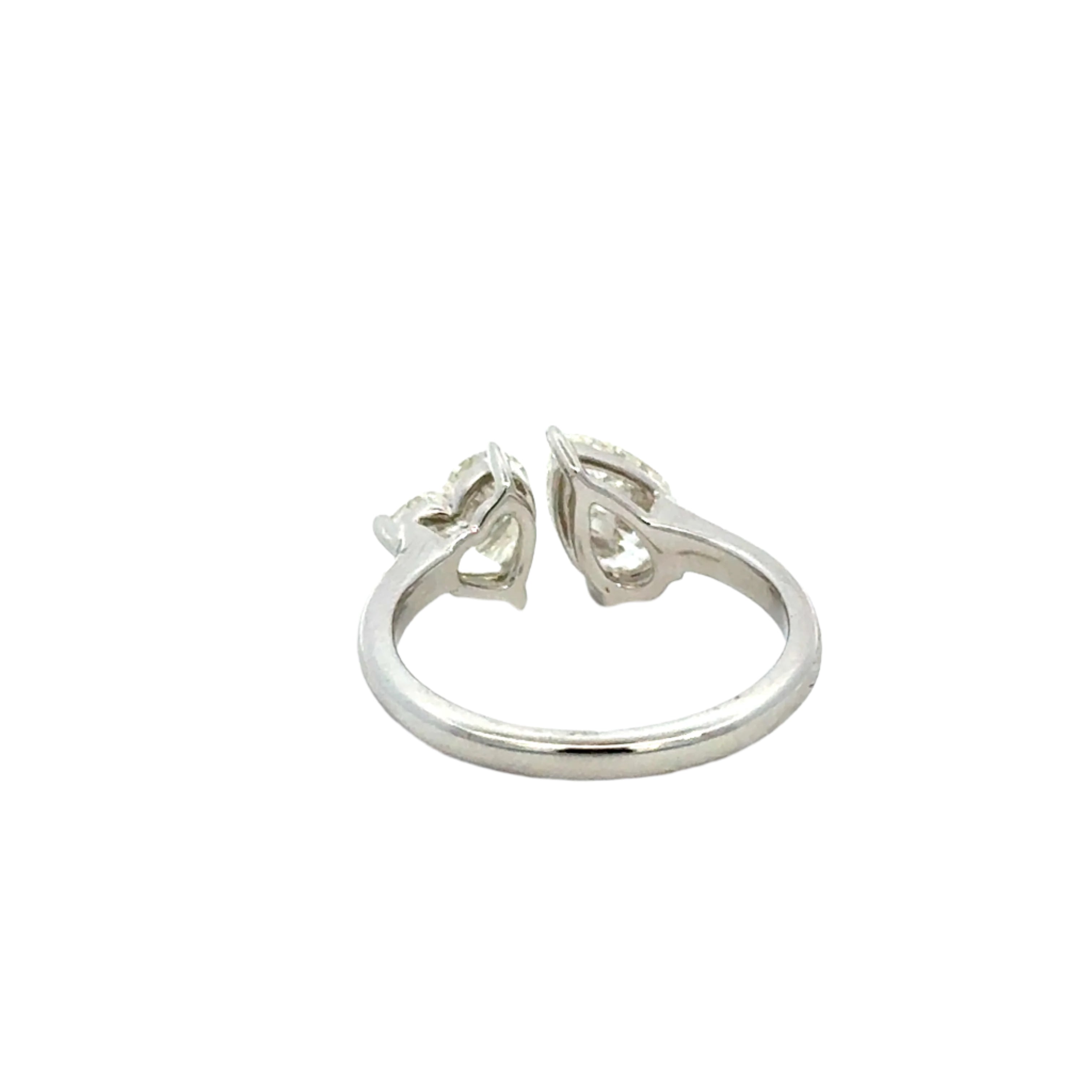 18K White Gold Pear & Heart Cut Diamond Ring – 2.06 Carats - Jackson Hole Jewelry Company