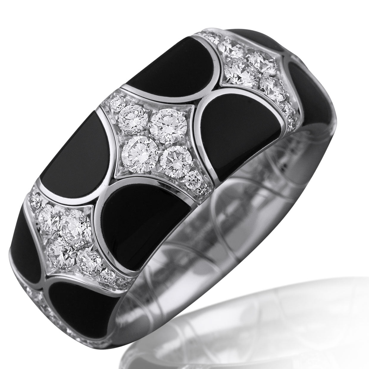 Picchiotti - Xpandable™ Onyx & Diamond Ring in 18K White Gold - Jackson Hole Jewelry Company