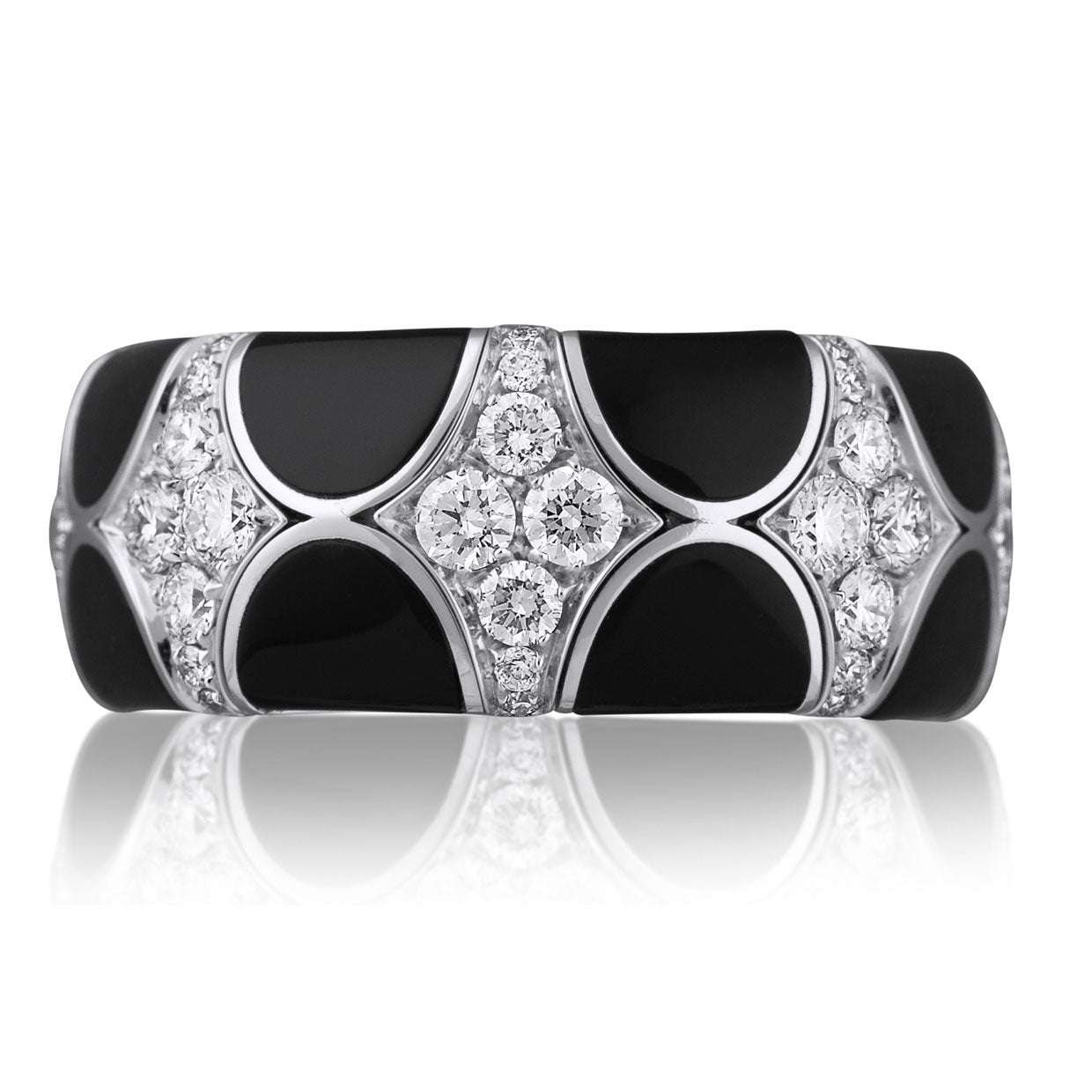 Picchiotti - Xpandable™ Onyx & Diamond Ring in 18K White Gold - Jackson Hole Jewelry Company
