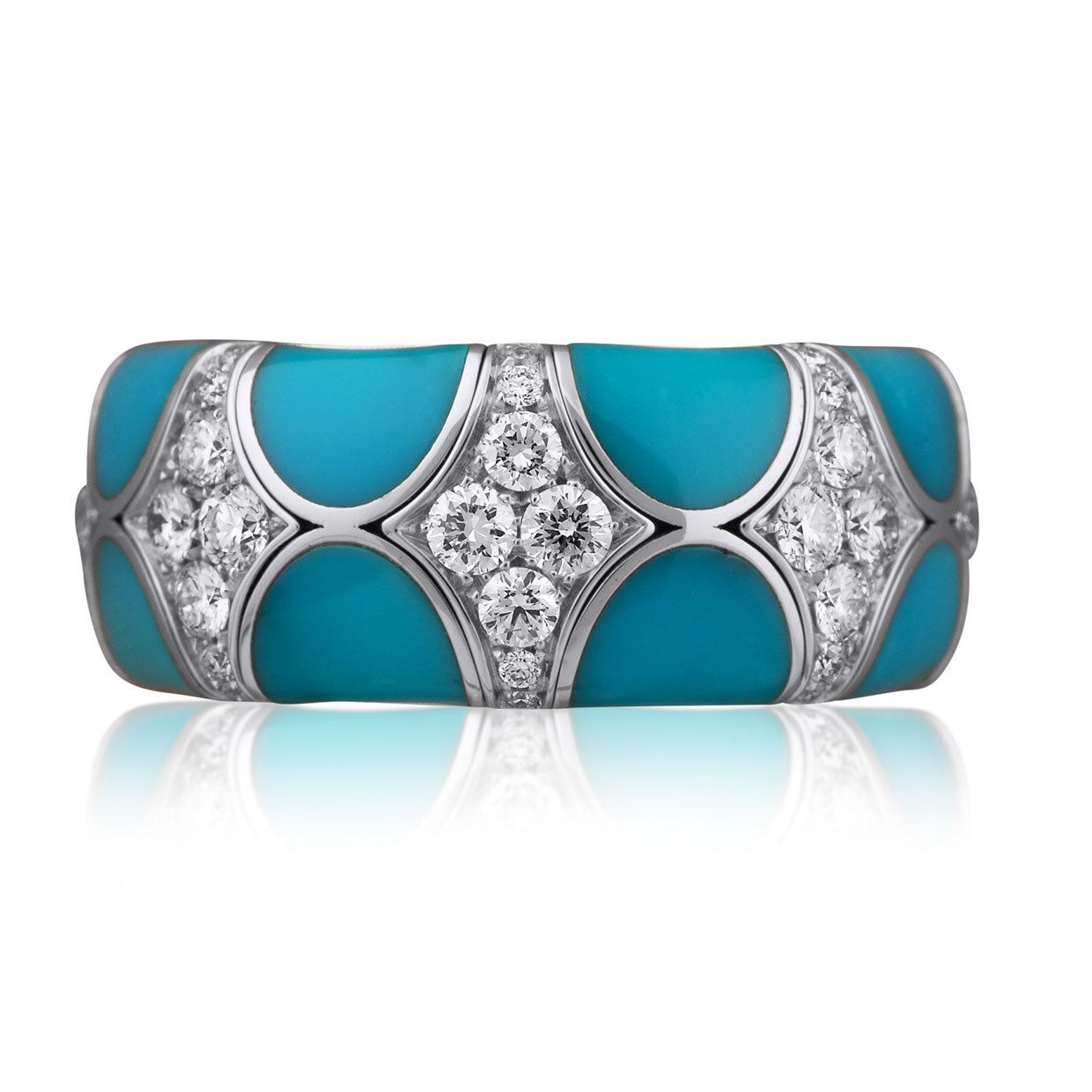 Picchiotti - Xpandable™ Turquoise & Diamond Ring in 18K White Gold