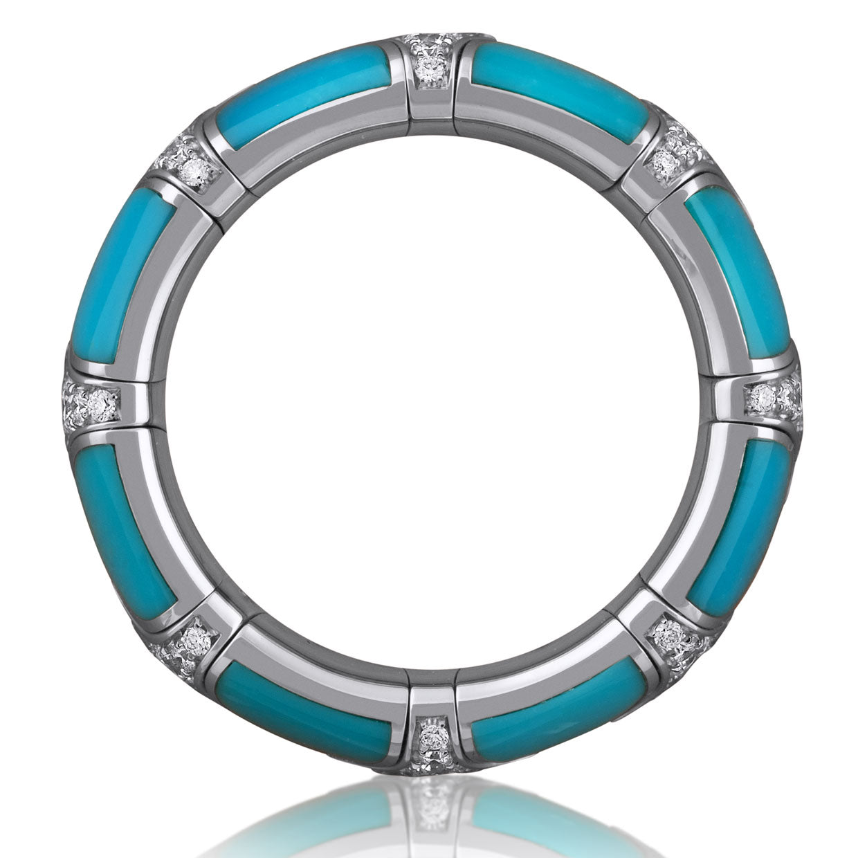 Picchiotti - Xpandable™ Turquoise & Diamond Ring in 18K White Gold