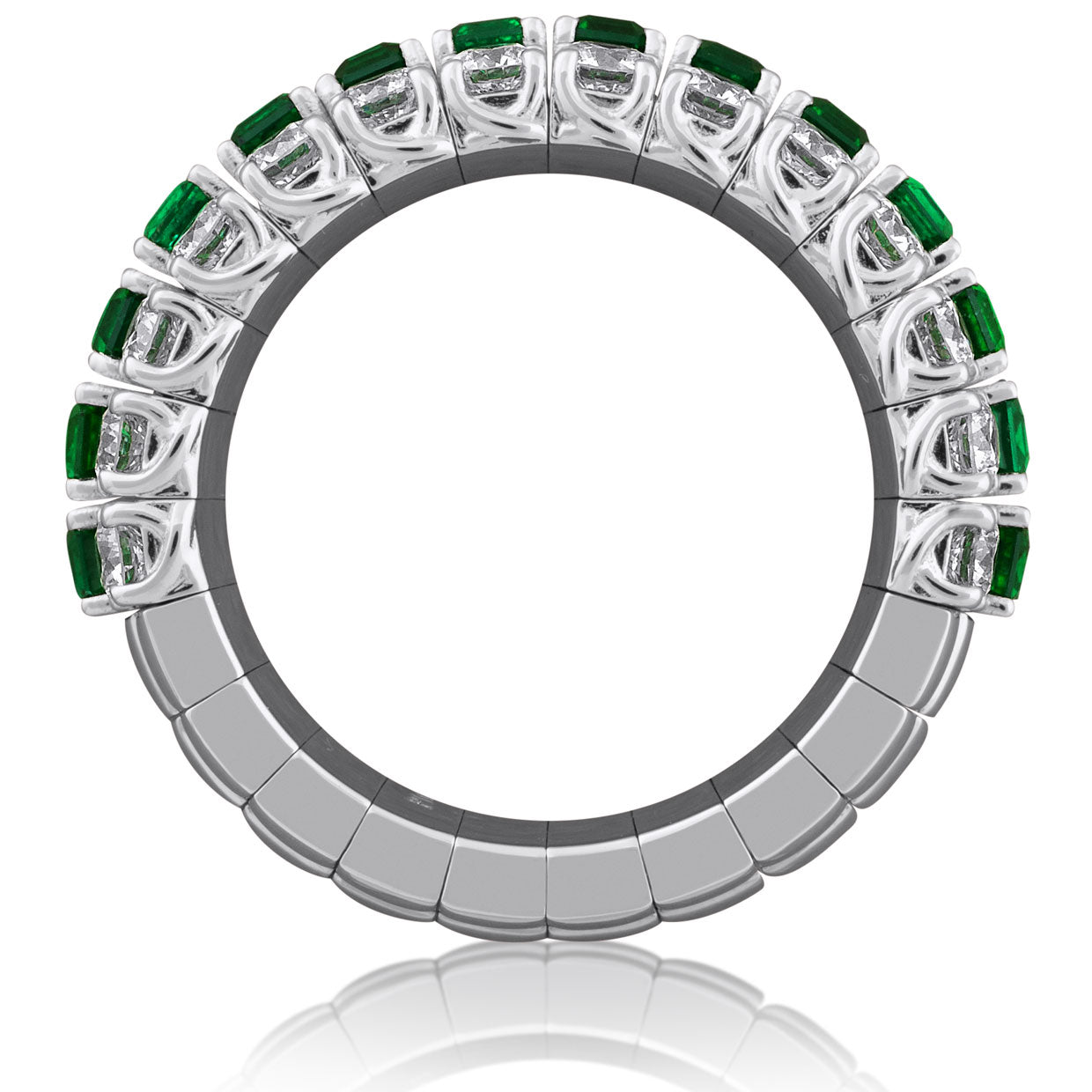 Picchiotti - Xpandable™ Emerald and Diamond Ring in 18K White Gold - Jackson Hole Jewelry Company