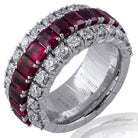 Picchiotti Xpandable™ 3-Row Ruby & Diamond Ring in 18K White Gold - Jackson Hole Jewelry Company