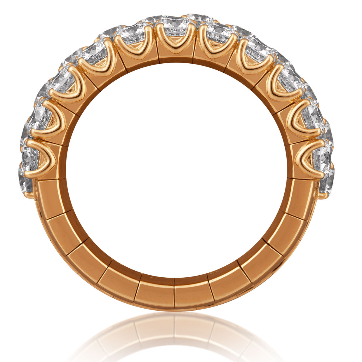 Picchiotti - Xpandable™ 3-Row Half-Way Diamond Ring in 18K White Gold - Jackson Hole Jewelry Company
