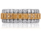 Picchiotti Xpandable™ Radiant Cut Fancy Yellow and White Diamond Eternity Ring in 18K White Gold 7.65 cttw - Jackson Hole Jewelry Company