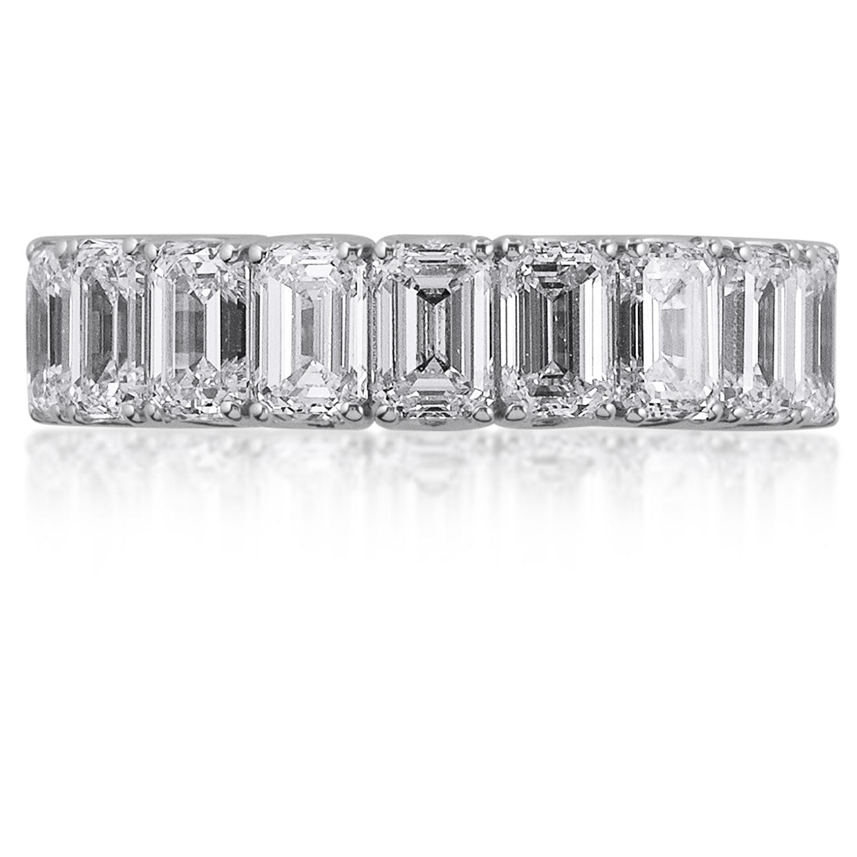 Picchiotti Xpandable™ Emerald-Cut Diamond Half Way Eternity Ring in 18K White Gold - Jackson Hole Jewelry Company