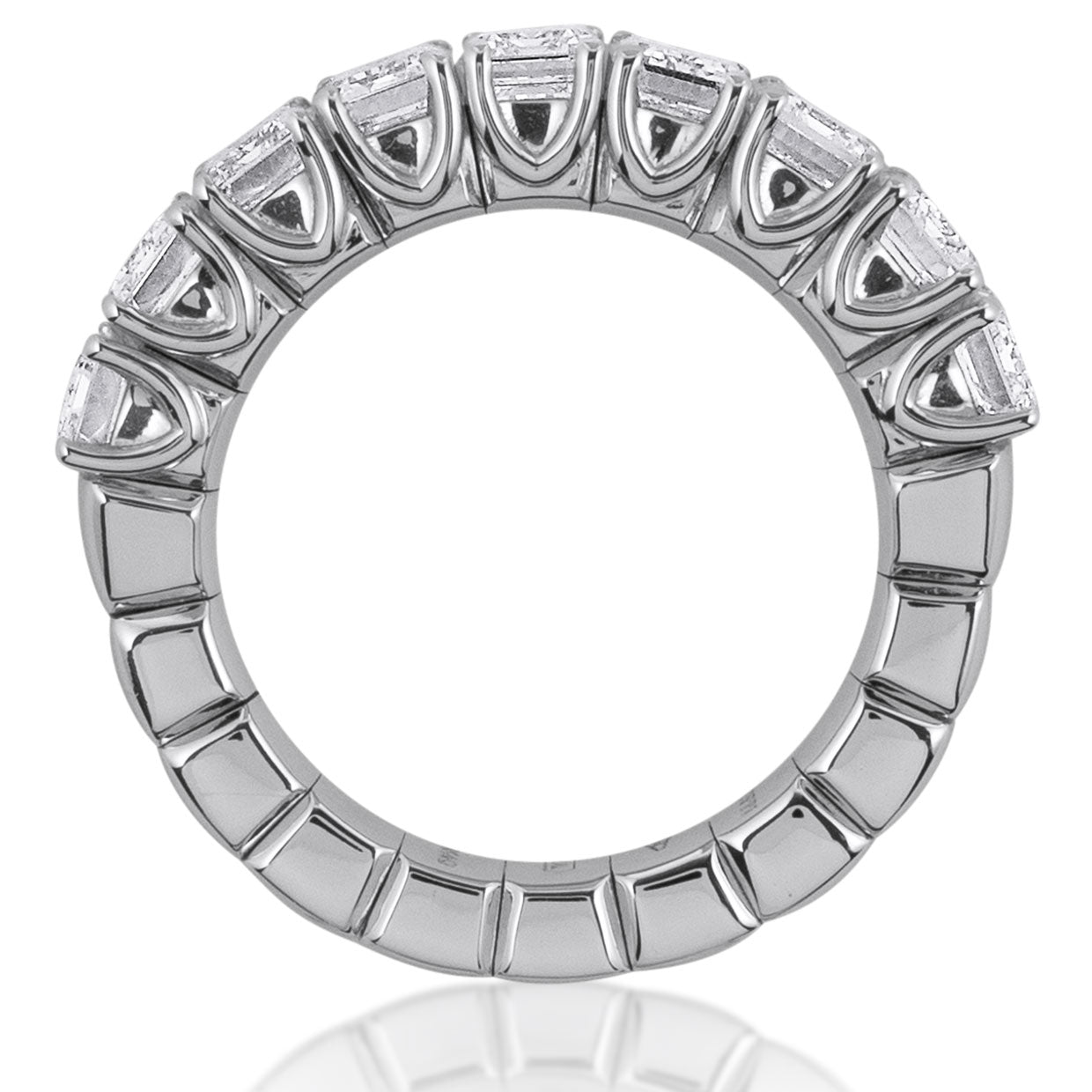 Picchiotti Xpandable™ Emerald-Cut Diamond Half Way Eternity Ring in 18K White Gold - Jackson Hole Jewelry Company