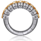 Picchiotti - Xpandable™ Radiant-Cut Fancy Yellow & White Diamond Half Way Ring in 18K White Gold - Jackson Hole Jewelry Company