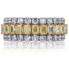 Picchiotti - Xpandable™ Fancy Yellow & White Diamond Half Way Ring in 18K White Gold - Jackson Hole Jewelry Company