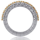 Picchiotti - Xpandable™ Fancy Yellow & White Diamond Half Way Ring in 18K White Gold - Jackson Hole Jewelry Company