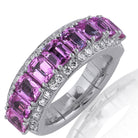Picchiotti - Xpandable™ Octagonal Pink Sapphire and Diamond Half Way Ring in 18K White Gold 5.07 cttw - Jackson Hole Jewelry Company