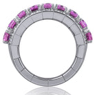 Picchiotti - Xpandable™ Octagonal Pink Sapphire and Diamond Half Way Ring in 18K White Gold 5.07 cttw - Jackson Hole Jewelry Company