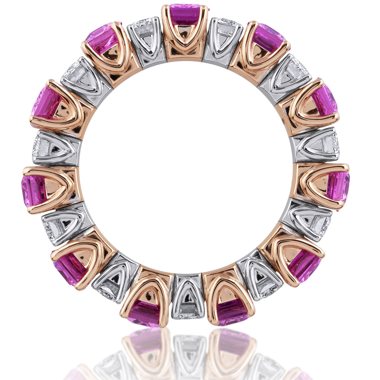 Picchiotti - Xpandable™ Octagonal Pink Sapphire and Diamond Ring in 18K White and Rose Gold - Jackson Hole Jewelry Company