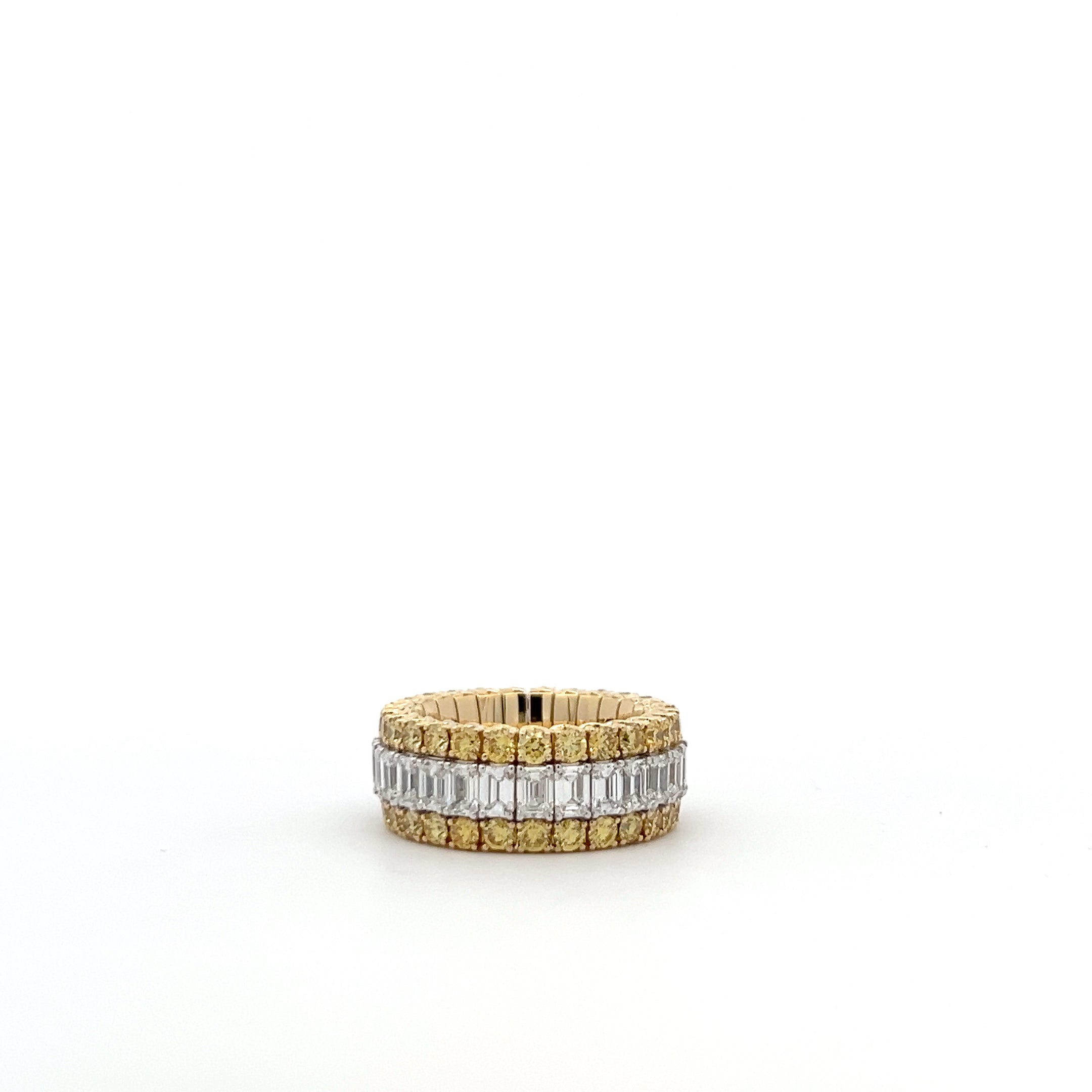 PICCHIOTTI XPANDABLE Yellow and White DIAMOND ETERNITY RING IN 18K YELLOW GOLD - Jackson Hole Jewelry Company