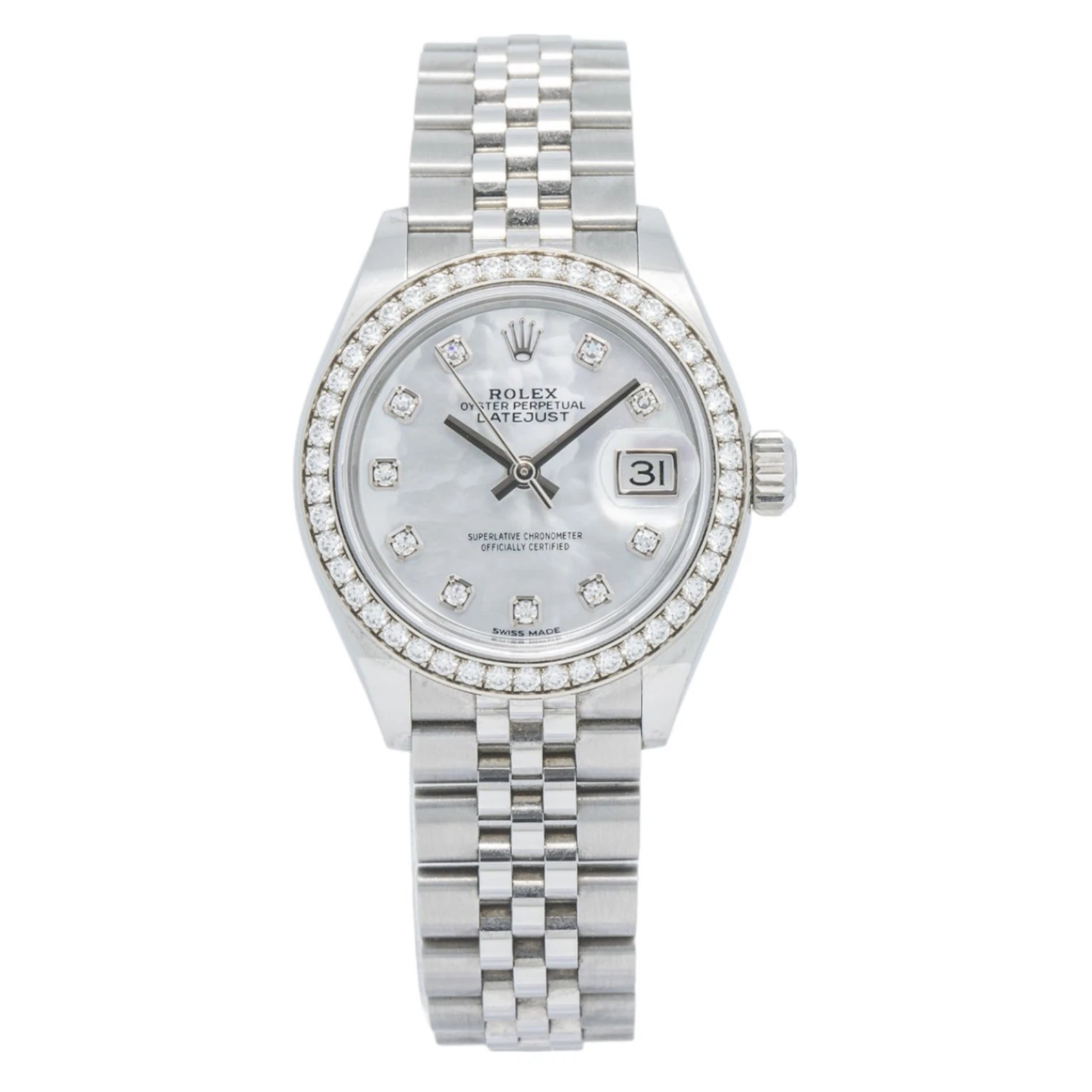 Rolex Datejust 31 mm Mother of Pearl Diamond Dial with Diamond Bezel on Jubilee - Jackson Hole Jewelry Company