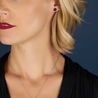 Omi Privé - Ruby & Diamond Stud Earrings in Platinum - Jackson Hole Jewelry Company