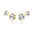 Broadway Collection 18K Gold Hexagonal White Diamond Studs - 1.00 CTTW - Jackson Hole Jewelry Company